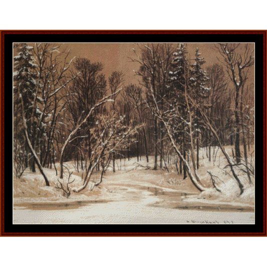Forest in Winter - Ivan Shishkin cross stitch pattern