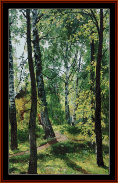 Deciduous Forest, 1897 -  Ivan Shishkin cross stitch pattern