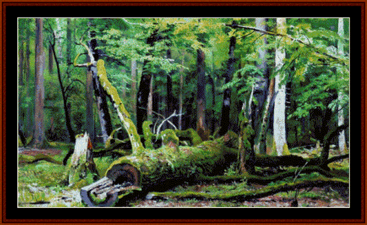 Oak in the Biolwezka Forest- Ivan Shishkin cross stitch pattern
