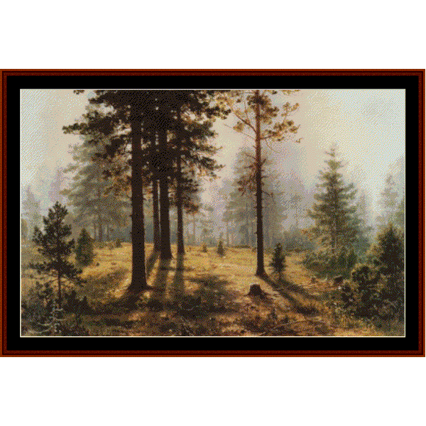 Fog in the Forest - Ivan Shishkin cross stitch pattern