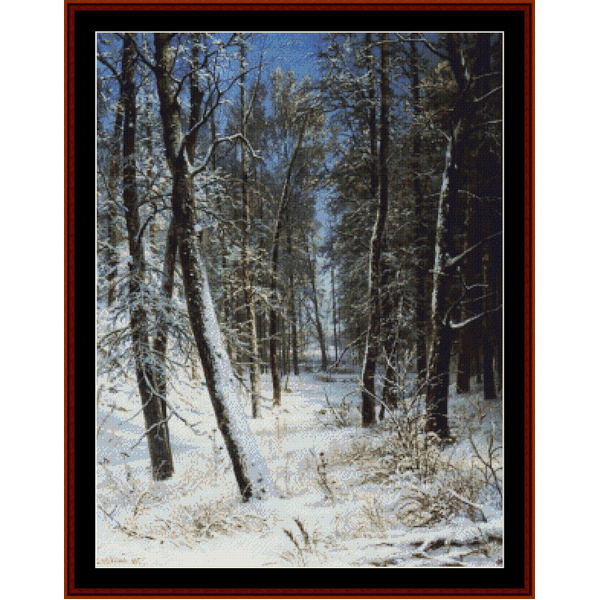 Winter in a Forest, 1877 - Ivan Shishkin cross stitch pattern