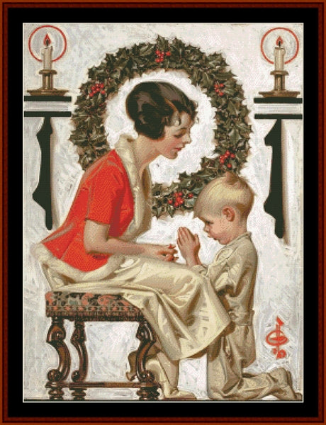 Christmas Prayers - J.C. Leyendecker cross stitch pattern