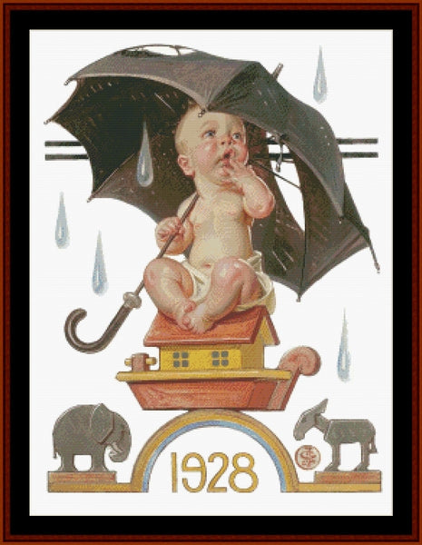 New Year's Baby, 1928 - J.C. Leyendecker cross stitch pattern