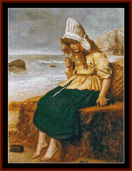 Message from the Sea - J.E. Millais cross stitch pattern