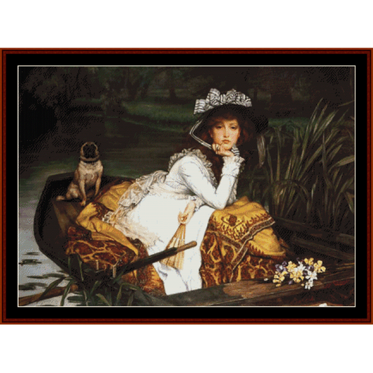 Young Lady in a Boat - James T. Tissot cross stitch pattern