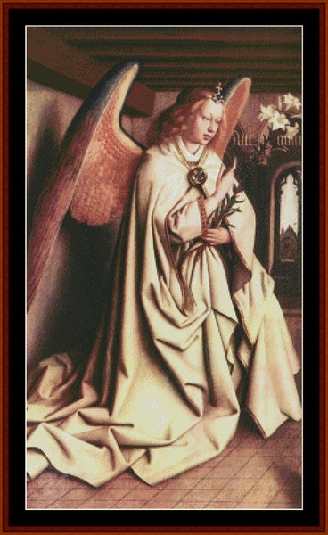 Angel of the Annunciation - Jan van Eyck pdf cross stitch pattern