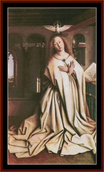 Mary of the Annunciation - Jan van Eyck pdf cross stitch pattern