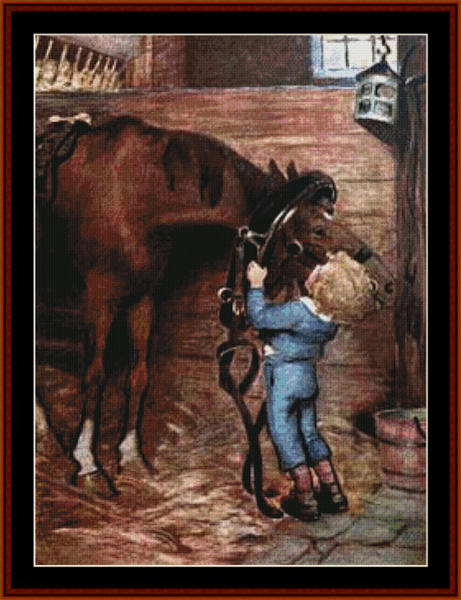 Child with Horse – Jesse Willcox Smith pdf cross stitch pattern