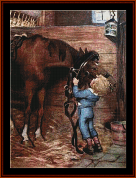 Child with Horse – Jesse Willcox Smith cross stitch pattern