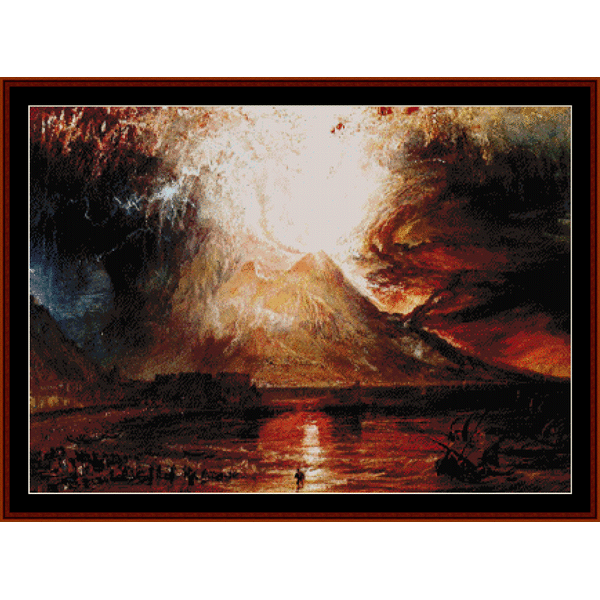 Eruption of Vesuvius - J.W. Turner cross stitch pattern