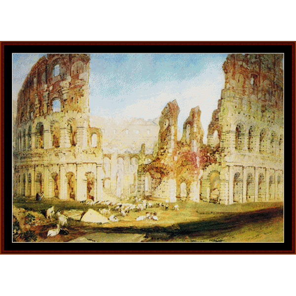 Colosseum, Rome - J.W. Turner cross stitch pattern