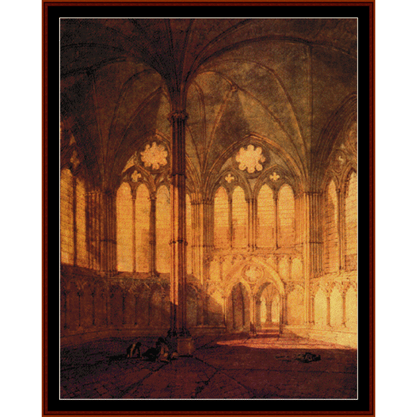 Salisbury Cathedral - J.W. Turner cross stitch pattern