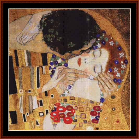 The Kiss, Detail – Gustav Klimt pdf cross stitch pattern