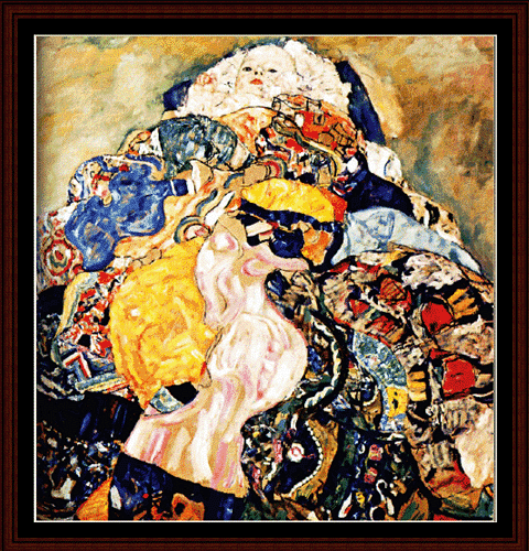 Baby - Gustav Klimt cross stitch pattern