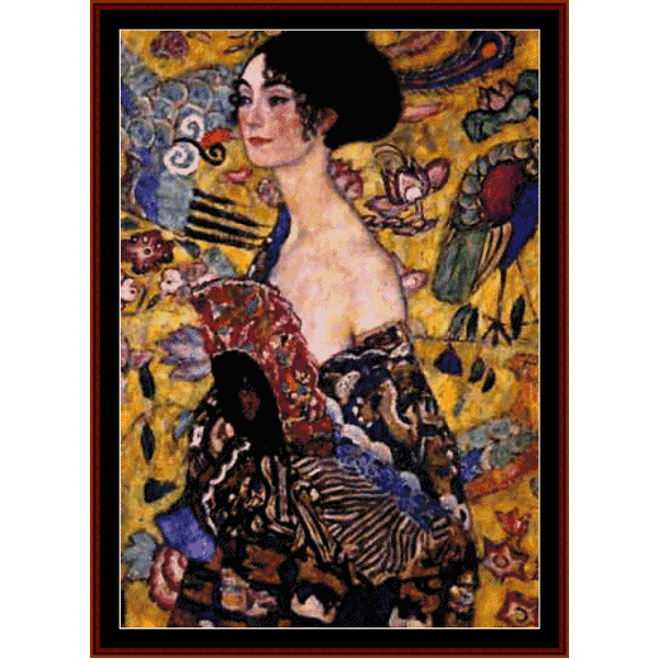 Woman with Fan  - Gustav Klimt cross stitch pattern