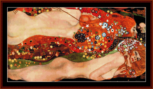 Serpents - Gustav Klimt cross stitch pattern
