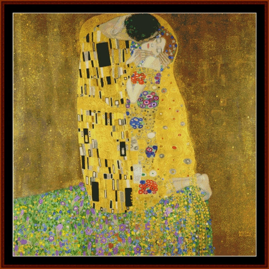 The Kiss - Gustav Klimt pdf cross stitch pattern