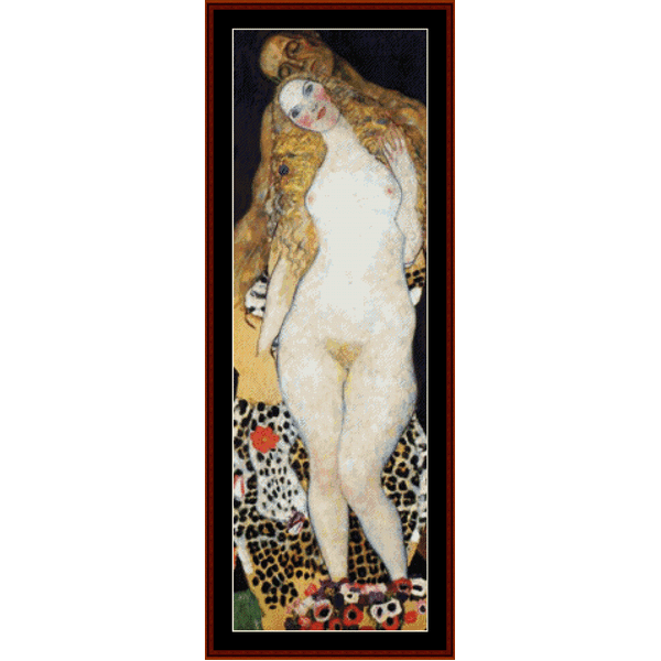 Adam and Eve - Gustav Klimt cross stitch pattern