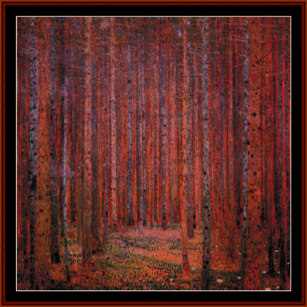 Fir Forest - Gustav Klimt cross stitch pattern
