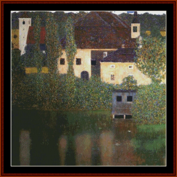 Water Castle - Gustav Klimt pdf cross stitch pattern