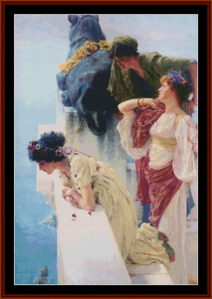 A Coign of Vantage - Sir Lawrence Alma-Tadema pdf cross stitch pattern