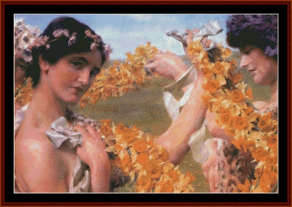 When Flowers Return - Sir Lawrence Alma Tadema pdf cross stitch pattern