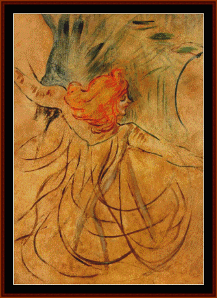 Loie Fuller - Toulouse Lautrec cross stitch pattern