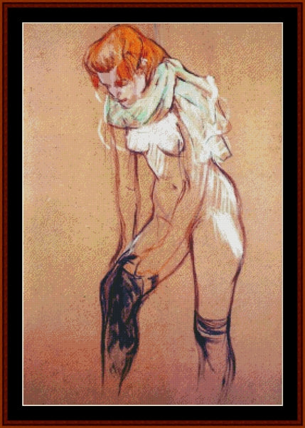 Stockings - Toulouse Lautrec pdf cross stitch pattern