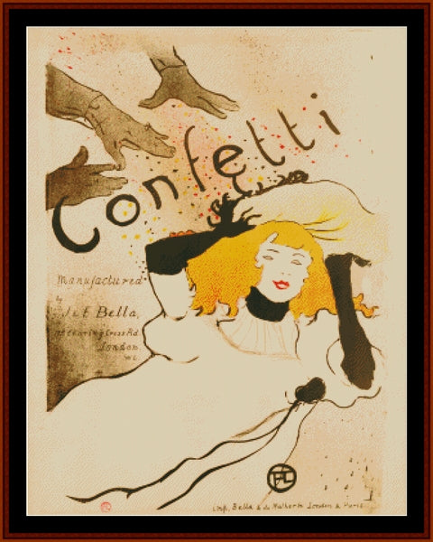 Confetti - Toulouse Lautrec pdf cross stitch pattern