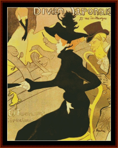 Divan Japonaise - Toulouse Lautrec pdf cross stitch pattern