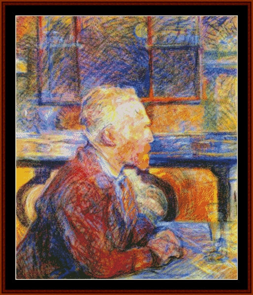 Portrait of Vincent Van Gogh - Toulouse Lautrec pdf cross stitch pattern