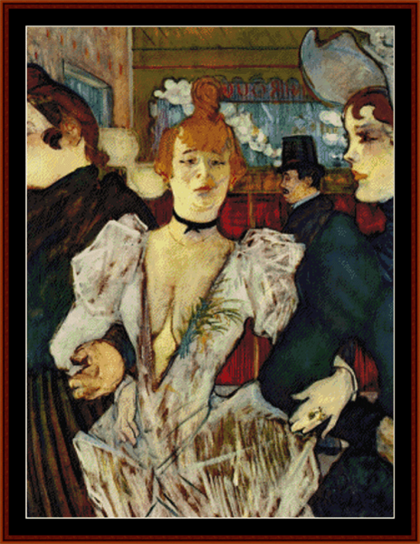 Arriving at the Moulin Rouge - Toulouse Lautrec cross stitch pattern