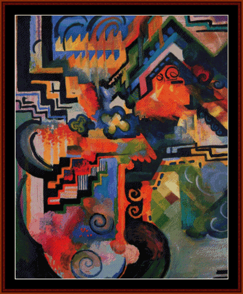 Hommage to Bach - August Macke cross stitch pattern