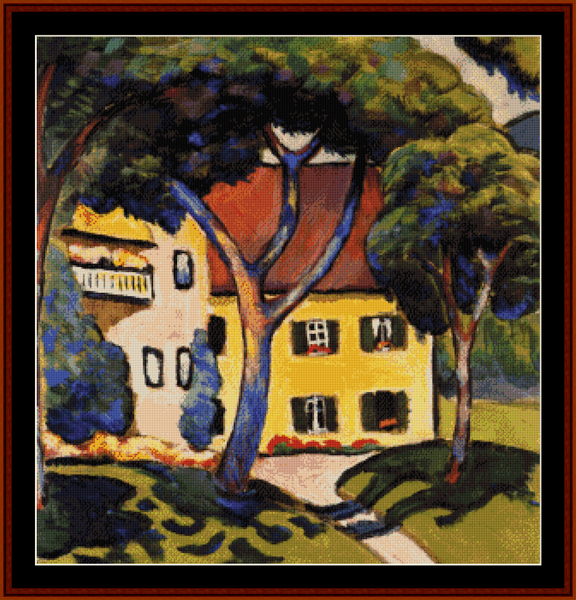 House in a Landscape - August Macke cross stitch pattern