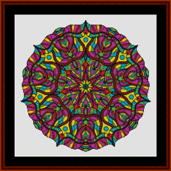 Mandala 123 - Small pdf cross stitch pattern