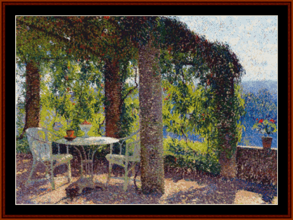 The Arbor, in the Shade - Henri Martin pdf cross stitch pattern