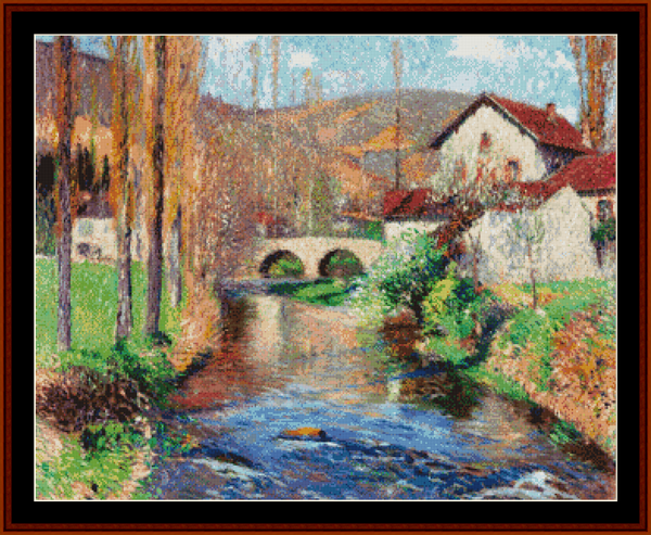 The Bridge at Labastide - Henri Martin pdf cross stitch pattern