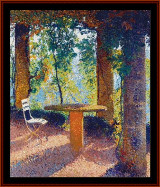 The Arbor in Summer - Henri Martin pdf cross stitch pattern