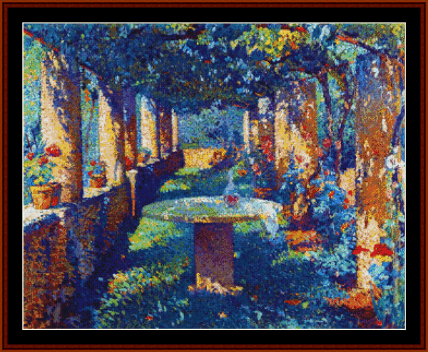 Garden at Marquayrol - Henri Martin pdf cross stitch pattern