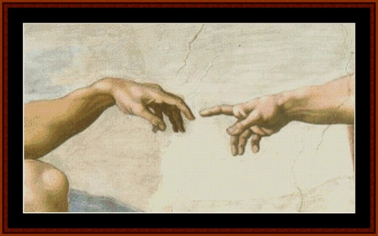 The Spark of Life - Michelangelo pdf cross stitch pattern