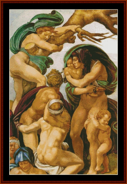 The Flood, Detail - Michelangelo pdf cross stitch pattern