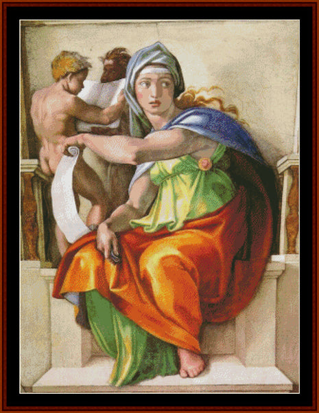 The Delphic Sybil - Michelangelo pdf cross stitch pattern