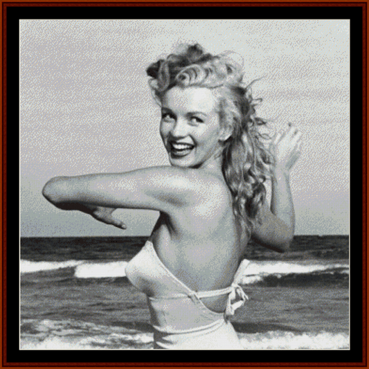 Marilyn at the Beach cross stitch pattern