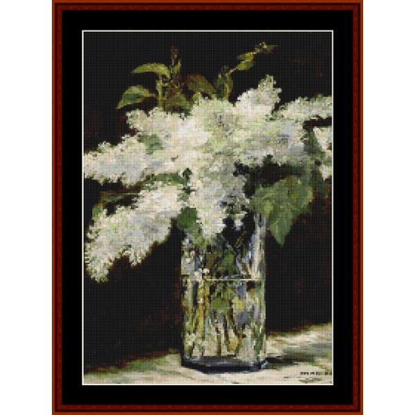 Lilacs in a Vase - Edouard Manet cross stitch pattern