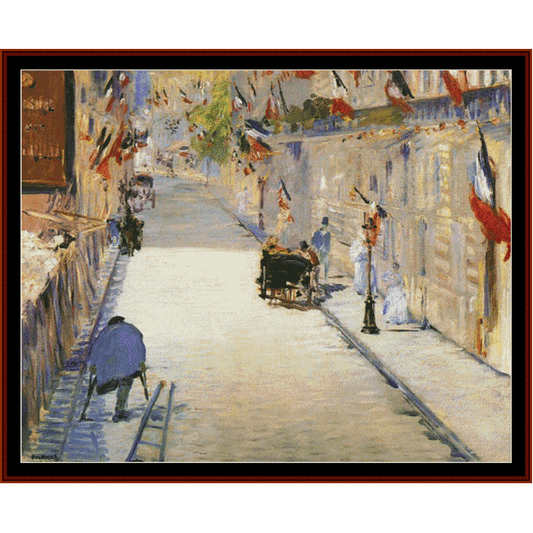 Rue Mosnier- Edouard Manet cross stitch pattern