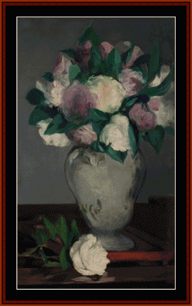 Peonies - Edouard Manet cross stitch pattern