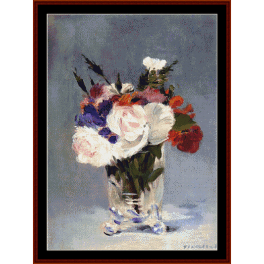 Flowers in Crystal Vase - Edouard Manet cross stitch pattern