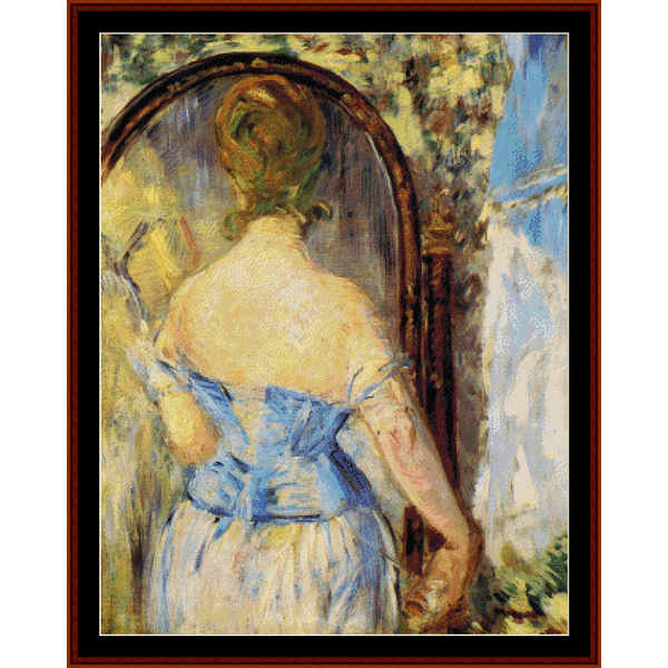Woman Before a Mirror - Edouard Manet cross stitch pattern