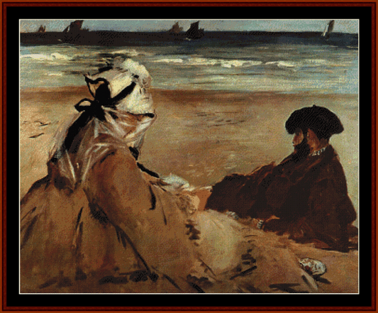 On the Beach, 1873 - Edouard Manet cross stitch pattern