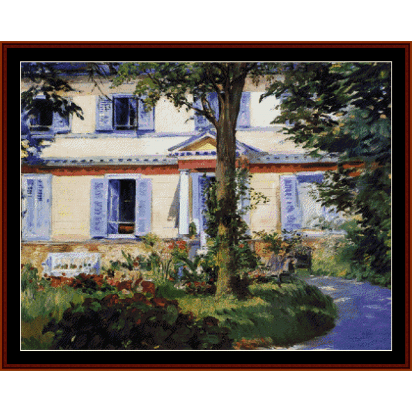 The House at Rueil, 1882 - Edouard Manet cross stitch pattern